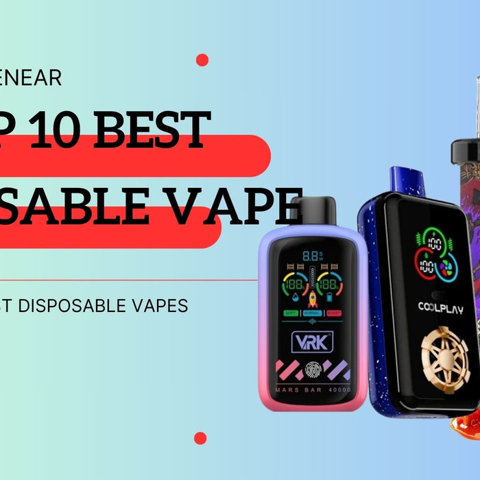 Top 10 disposable vapes in 2025, featuring the Geek Bar Pulse 15000, Flum Pebble 6000, Lost Mary Adjust Mycool 40K, and more at VapeNear online vape shop.