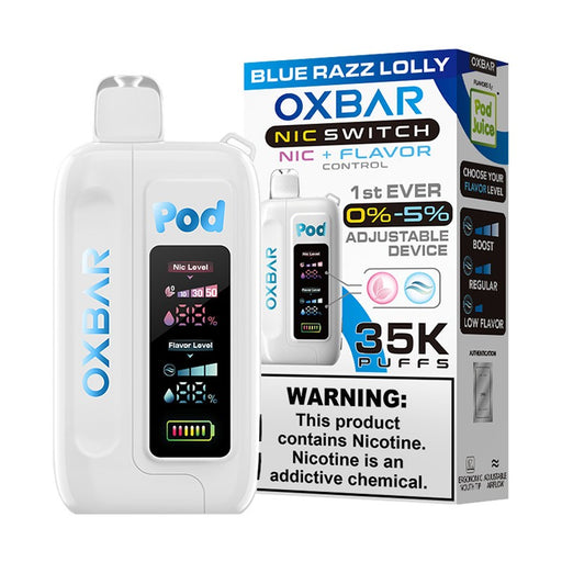 Shop Pod Juice OXBAR Nic Switch 35000 at VapeNear – The ultimate disposable vape with customizable nicotine.