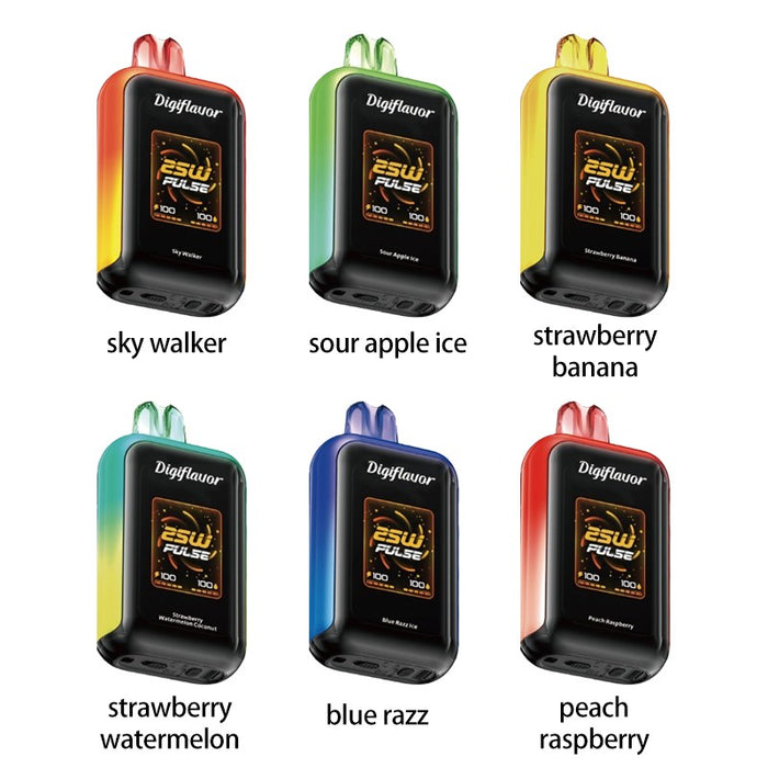 Digiflavor Sky 25K Disposable Kit – A high-capacity disposable vape with 16mL e-liquid, 800mAh battery, and 1.8-inch HD screen. Perfect for long-lasting vaping. Shop now at VapeNear.