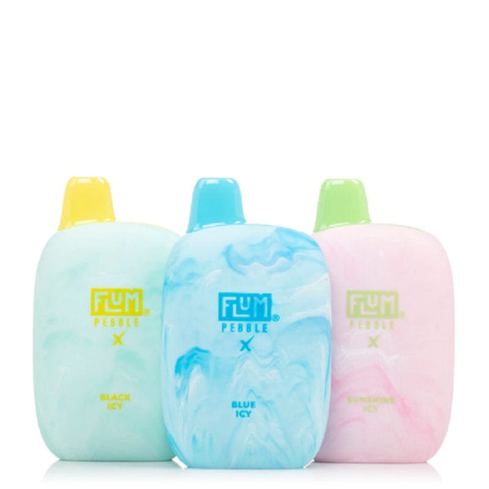 Flum Pebble X Disposable Vape in hand, showcasing its sleek design and vibrant color options. Perfect for long-lasting vaping with 6000 puffs and 5% nicotine strength at VapeNear online vape shop.