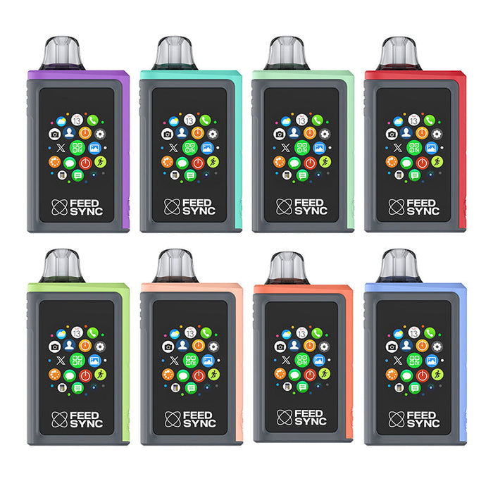 Feed Sync 30K Disposable Vape at VapeNear – a high-capacity disposable vape offering 30,000 puffs, rich flavors, and a sleek, portable design.