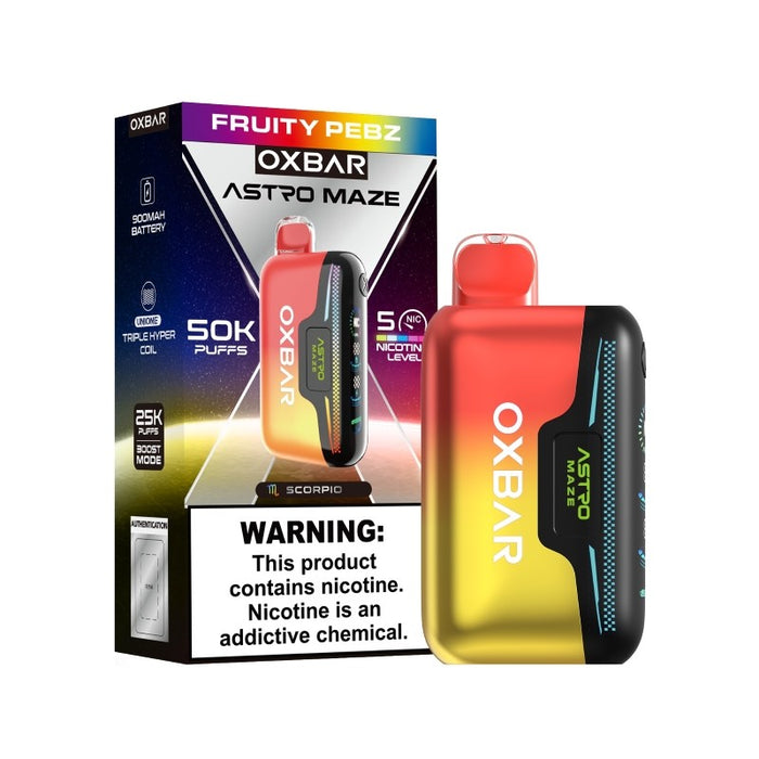 Colorful breathing light on Astro Maze 50K disposable vape kit