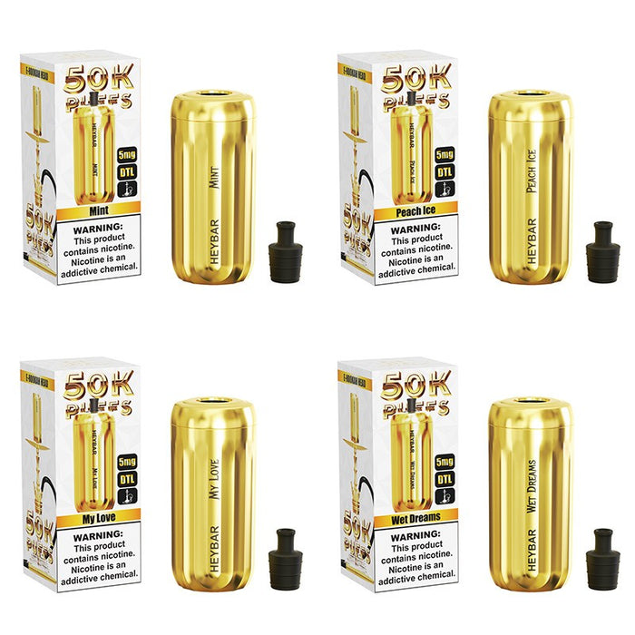 Buy Heybar E-Hookah 50K Disposable Vape online at VapeNearShop with 0.5% low nicotine for smooth hits.