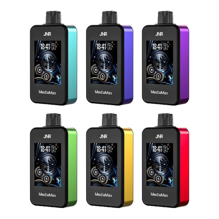 JNR Mediamax 40000 Disposable Vape at VapeNear – a high-capacity disposable vape offering 40,000 puffs, rich flavors, and a sleek, portable design.