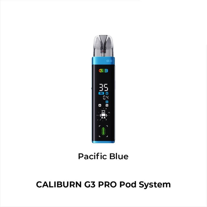 Side-fill and top-fill compatible Caliburn G3 Pro pod system with smart display screen