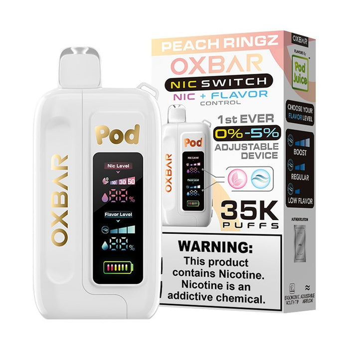 Pod Juice OXBAR Nic Switch 35000 – The go-to disposable vape for long-lasting performance.