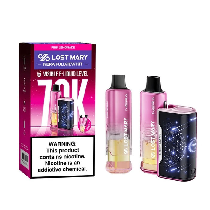 Turbo mode display on Lost Mary Nera Fullview 70K disposable vape for customizable high-power vaping experience