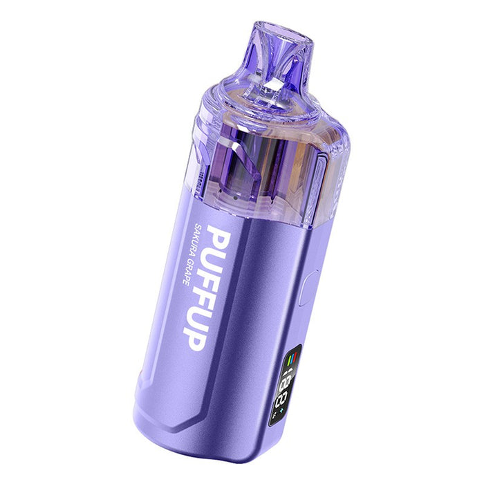 Puffup 25K disposable e-cigarette featuring dual mesh coils for smooth, flavorful vapor and DTL vaping