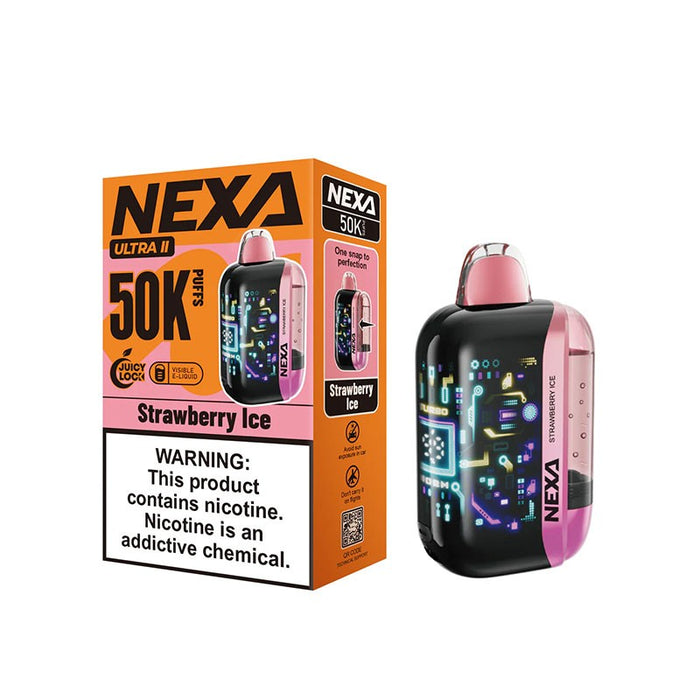NEXA Ultra 2 50K Disposable Kit featuring 3D curved screen and light effects display