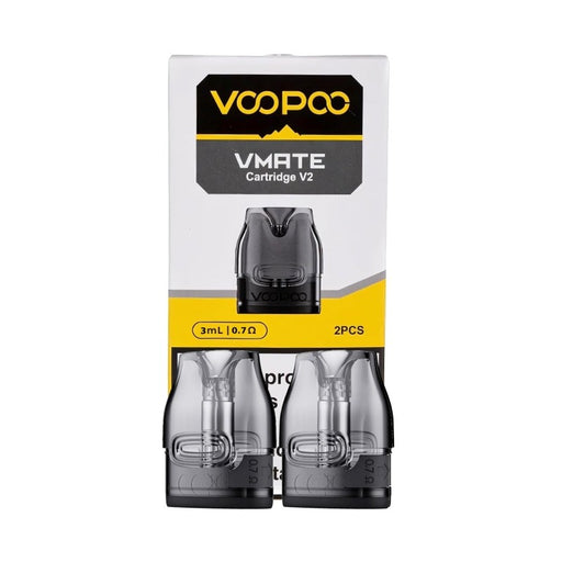 VOOPOO VMATE V2 refillable pod cartridge with 3ml e-liquid and 0.7Ω/1.2Ω coil for smooth MTL vaping at VapeNearShop