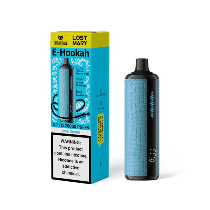 Shop the Lost Mary X Urban Tale E-Hookah 26000 at VapeNear, a disposable vape with a modern aesthetic and exceptional performance.