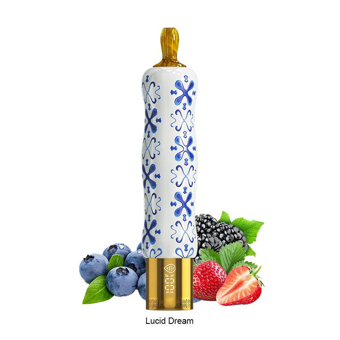 Premium hookah-style vape device with dual vaping modes and battery/juice indicators