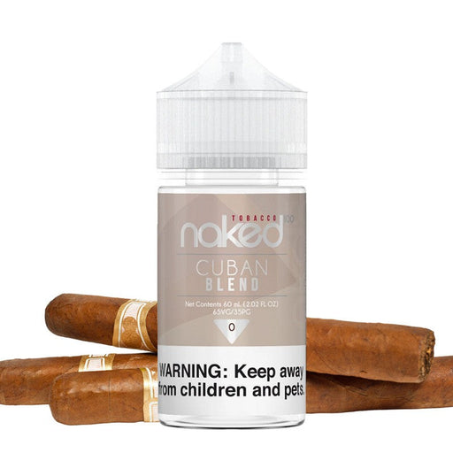 Naked 100 Tobacco Cuban Blend E-Juice – A premium e-liquid with authentic Cuban cigar flavor. Available in 60mL bottles. Shop now at VapeNear.