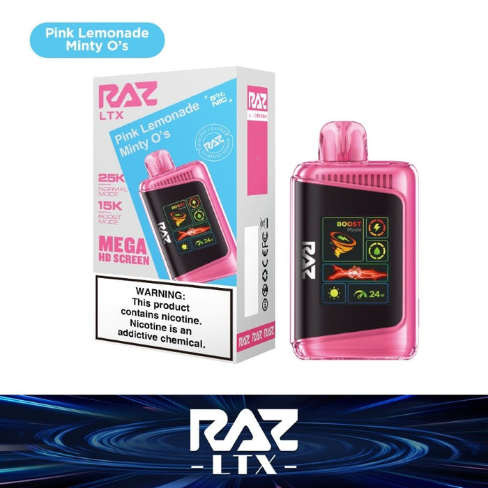 RAZ LTX 25K Disposable Vape with a sleek design and LED screen for a modern look.
