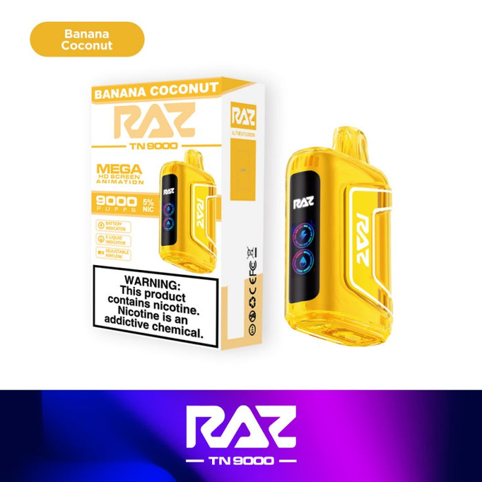 RAZ 2 TN9000 – Compact and Stylish Disposable Vape with 5% Nicotine for Smooth Satisfaction.