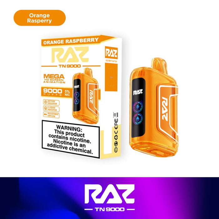 Sleek and Portable RAZ 2 TN9000 – Effortless Vaping Experience for Beginners and Pros.