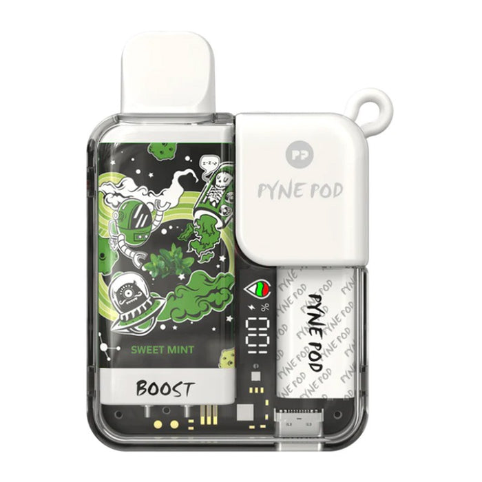 Rechargeable Pyne Pod Boost Vape with Mesh Coil for Rich Flavor and Thick Vapor