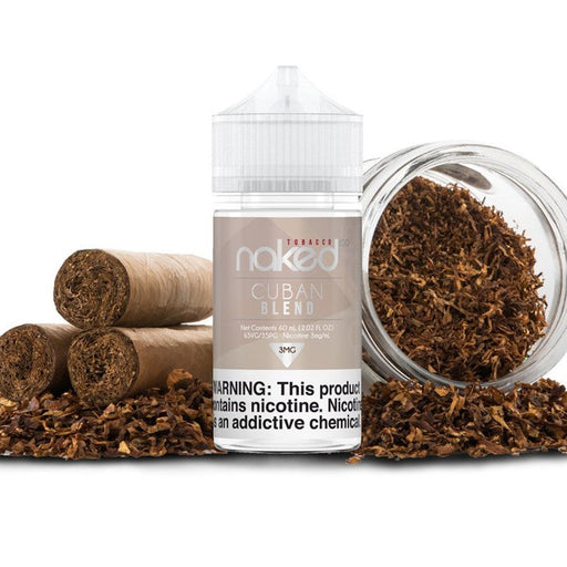 Naked 100 Cuban Blend E-Juice – Featuring a rich Caribbean tobacco flavor and 65% VG blend. Perfect for tobacco lovers. Explore at VapeNear.