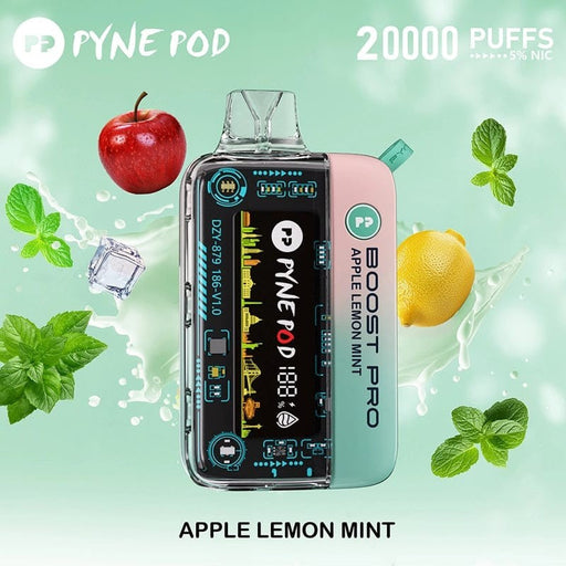 Street punk aesthetics of the Pyne Pod Boost Pro Disposable Vape with 12 boosted flavors.