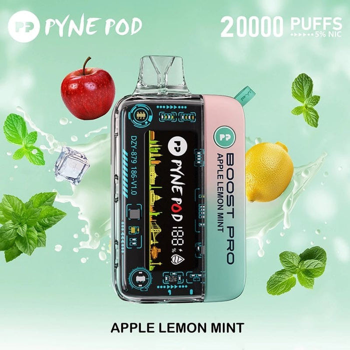 Street punk aesthetics of the Pyne Pod Boost Pro Disposable Vape with 12 boosted flavors.