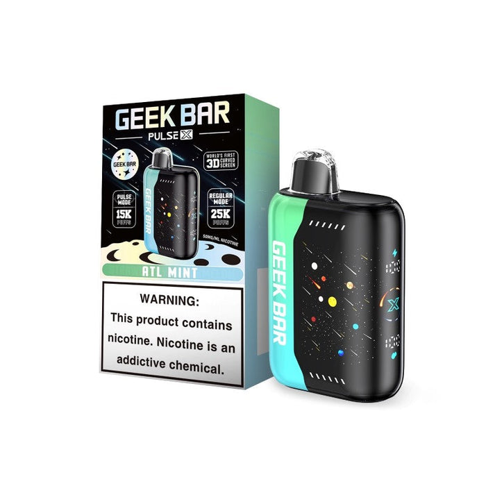 Powerful Geek Bar Pulse X 25K Meteor Edition disposable vape delivering dense clouds and rich flavor. Perfect for all-day vaping at VapeNear online vape shop.