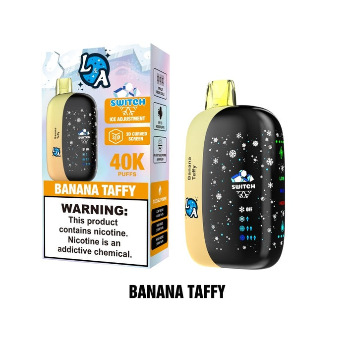 Shop L&A Switch 40000 at VapeNear – The ultimate disposable vape with customizable settings.