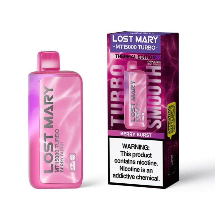 Lost Mary MT15000 vape with a 600mAh rechargeable battery and USB Type-C charging