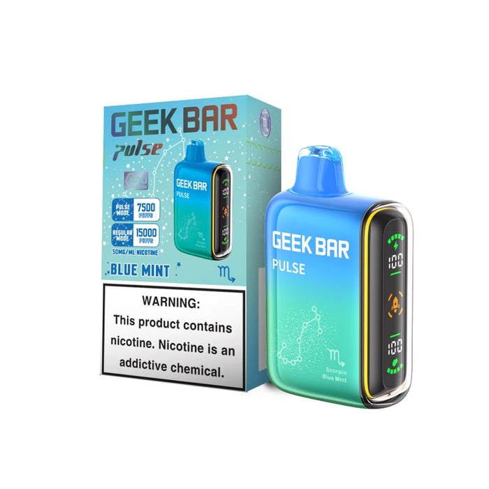 Geek Bar Pulse 15000 Vape – Featuring 5% nicotine, Pulse Mode (20W output), and a full display screen. Perfect for flavor enthusiasts. Shop at VapeNear.