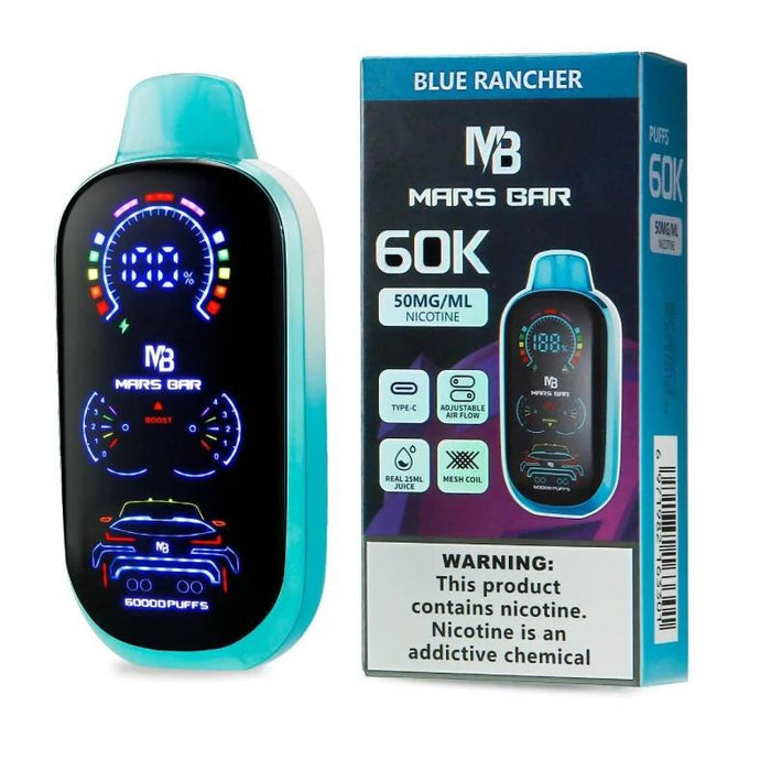 Buy Mars Bar 60000 puff disposable vape with adjustable airflow and mesh coil technology