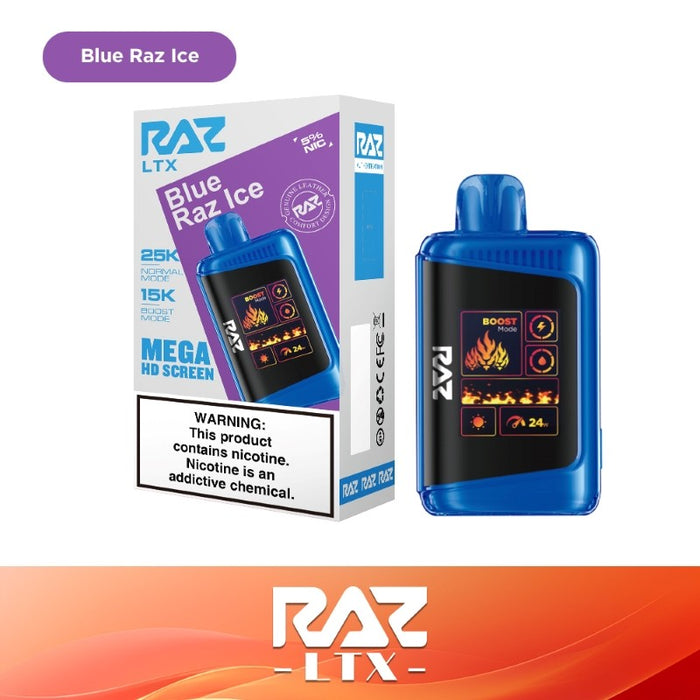 RAZ LTX 25K Disposable Vape with 15,000 puffs in Boost Mode for enhanced vapor and flavor.