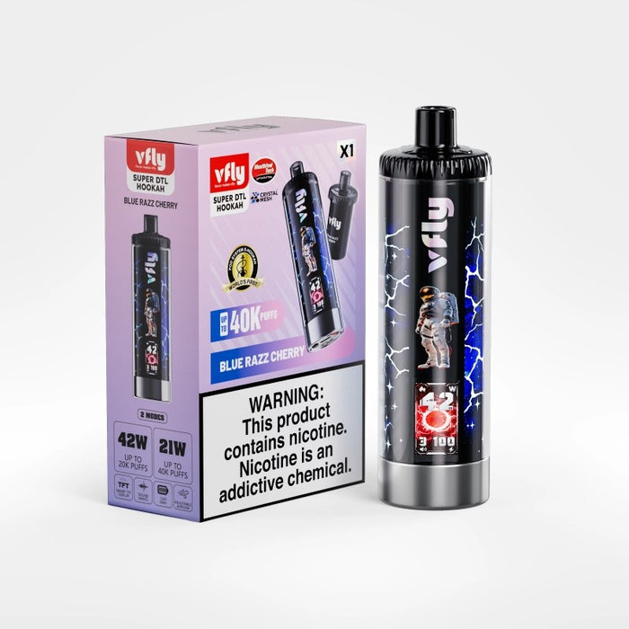 VFLY Super DTL 40K disposable vape with Watermelon Ice flavor for refreshing DTL vaping.