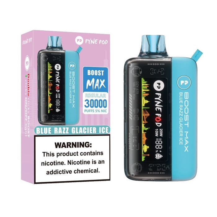 Pyne Pod Boost Max 30K Vape – Featuring 10 flavor options, customizable airflow, and a rechargeable battery. Perfect for flavor enthusiasts. Shop at VapeNear.