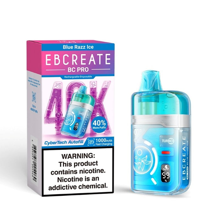 Smooth and powerful vaping with EBCREATE BC Pro 40K disposable vape kit.
