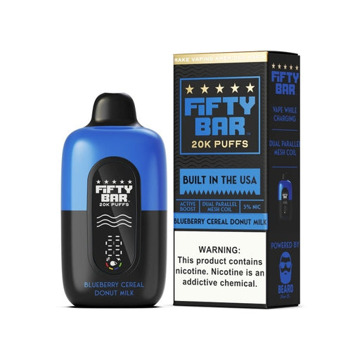 Buy Fifty Bar 20K vape with 18ml pre-filled e-juice and 800mAh rechargeable battery for long-lasting sessions.