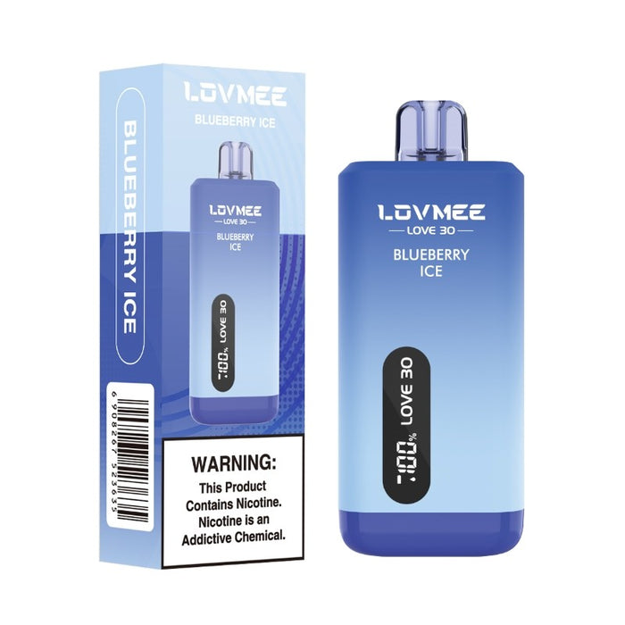 Blueberry Ice and Glacier Gummy LOVMEE Love 30K vape with smooth, rich flavor.