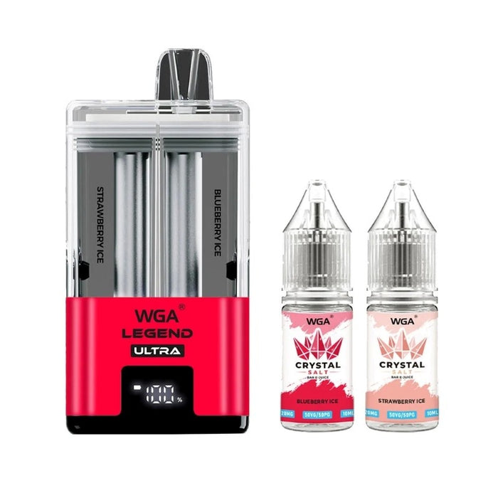WGA Legend Ultra 30K Disposable Vape in Fizzy Cherry and Cherry Raspberry flavors.