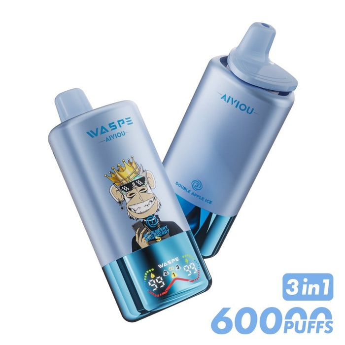 WASPE 60K 3-in-1 disposable vape with prefilled e-juice and smooth flavor switching