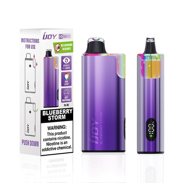 iJOY IO50000 disposable vape with 1.0ohm mesh coil for enhanced flavor and thick vapor