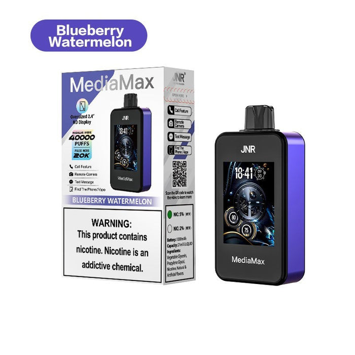 Explore the JNR Mediamax 40000 Disposable Vape at VapeNear, perfect for vapers seeking long-lasting performance and bold, satisfying flavors.