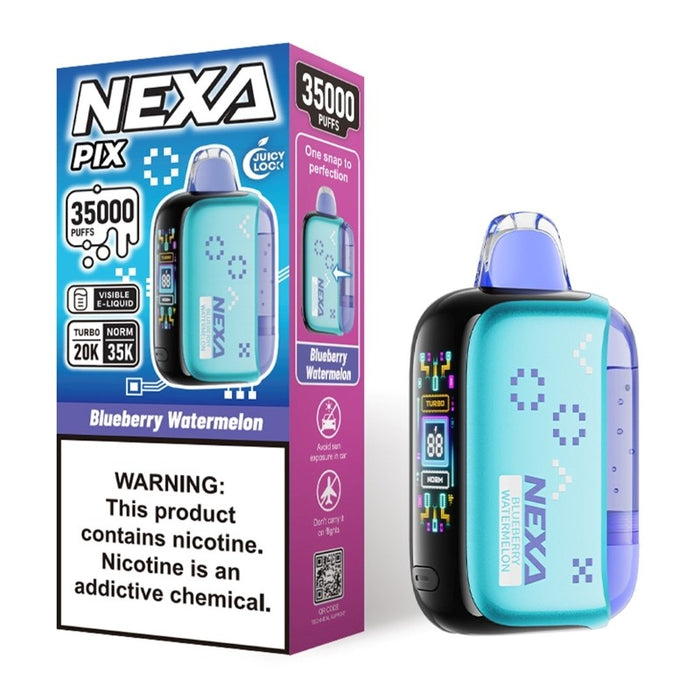 NEXA PIX disposable vape with dual puff modes for smooth or turbo vaping.
