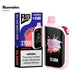 Fasta Burrst V2 37K Disposable Vape showing large digital display with battery life, e-juice level, output mode, and flavor intensity.