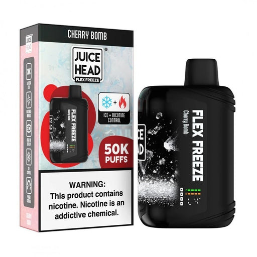 High-capacity Juice Head Flex Freeze 50K vape with dual mesh coils and 18ml pre-filled juice, available at VapeNearShop.