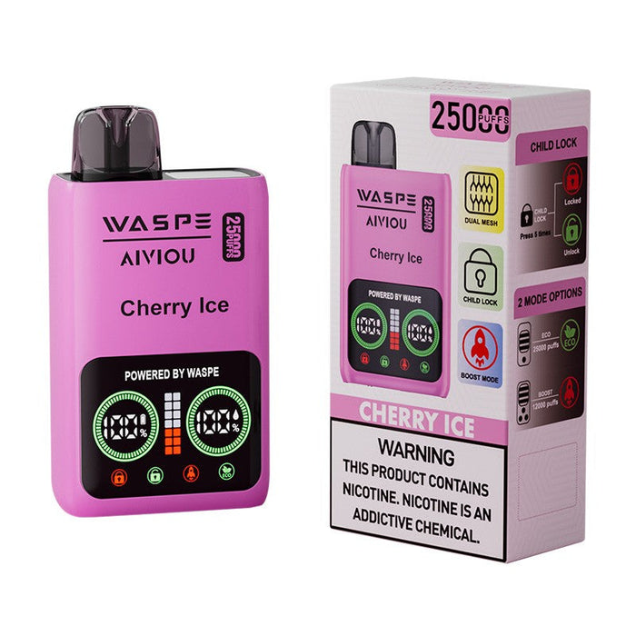 Waspe 25000 Disposable Vape featuring a long-lasting battery and 25,000 puffs.