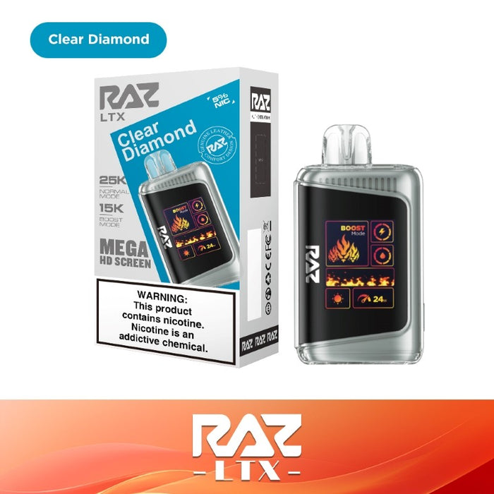 RAZ LTX 25K Disposable Vape with 16mL e-juice capacity for extended vaping sessions.