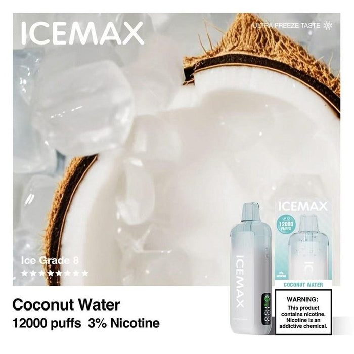 Shop Icemax 12K disposable vape with smart screen display showing battery life at VapeNearShop.