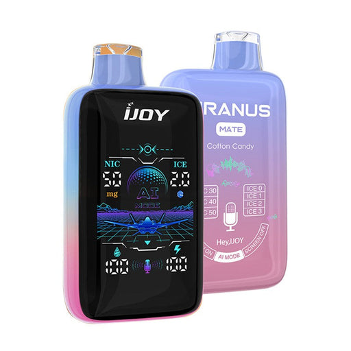 Rechargeable iJoy Uranus Mate 40000 disposable vape with USB-C charging for extended use. Get yours today at VapeNear—your trusted online vape retailer.
