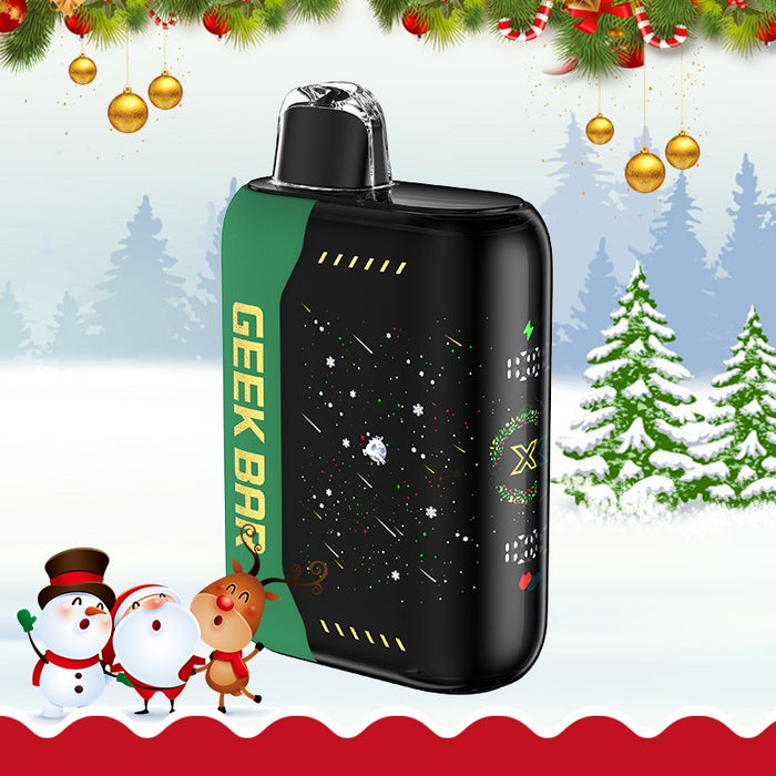 Powerful Geek Bar Pulse X 25K Christmas Edition disposable vape delivering dense clouds and bold flavors. Celebrate the holidays with premium vapes at VapeNear.