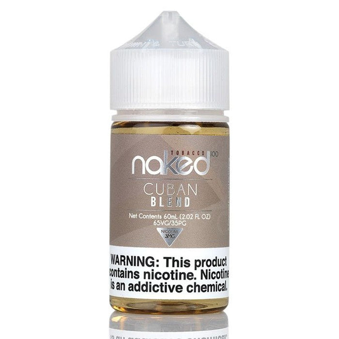 Naked 100 Tobacco E-Juice – Enjoy bold Cuban cigar flavor in a 60mL bottle with 65% VG. Available in 0mg, 3mg, 6mg, and 12mg nicotine. Shop at VapeNear.
