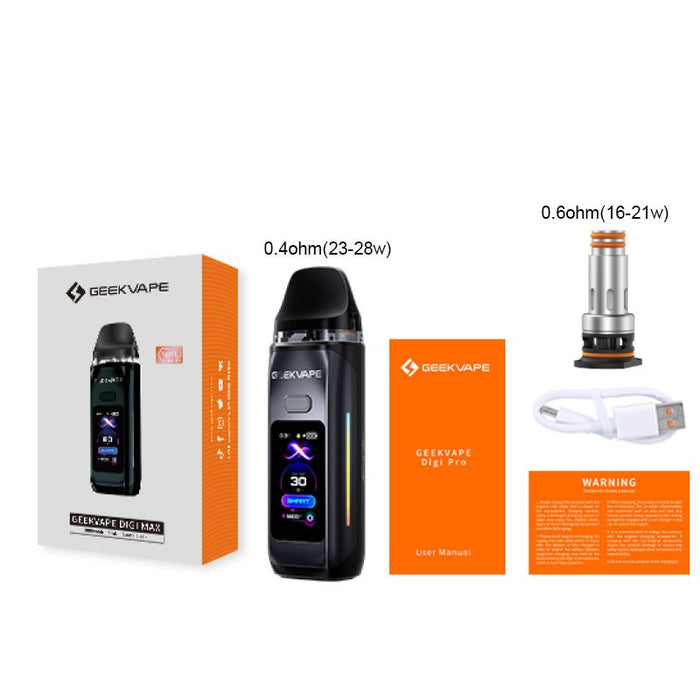 Buy Geekvape Digi Max Pod Kit online with 3000mAh battery and smart coil recognition