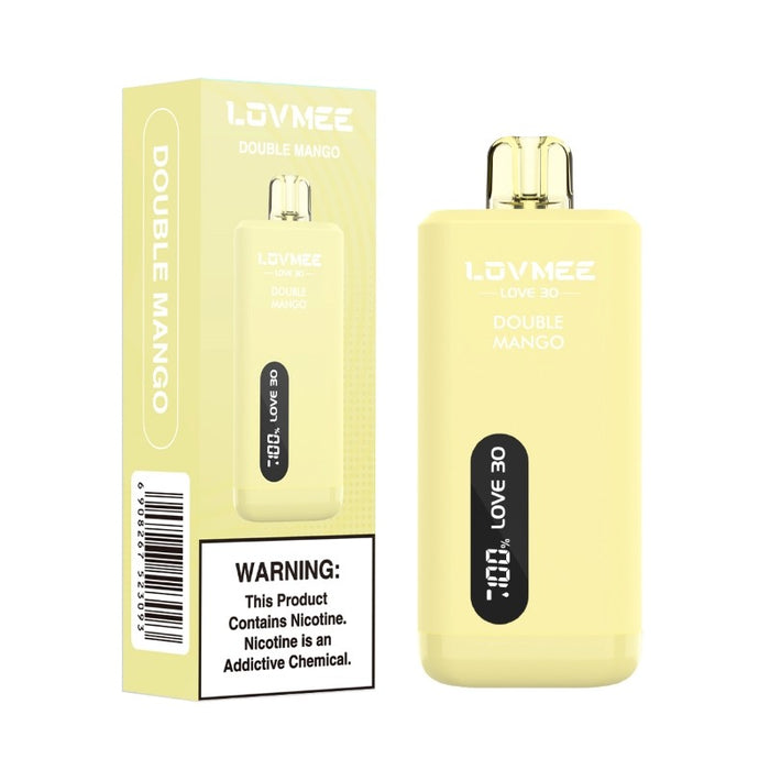 LOVMEE Love 30K disposable vape with digital screen displaying battery life